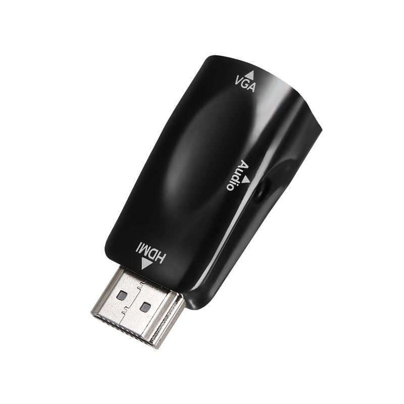 HD Male to VGA Female Adapter with 3.5mm Audio Port Support 1920*1080 Resolution Independent Audio Output Small Size Black - Image 5