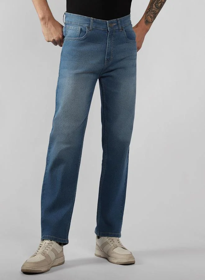 Dennis Lingo Mid Wash Relaxed Fit Jeans by Styli