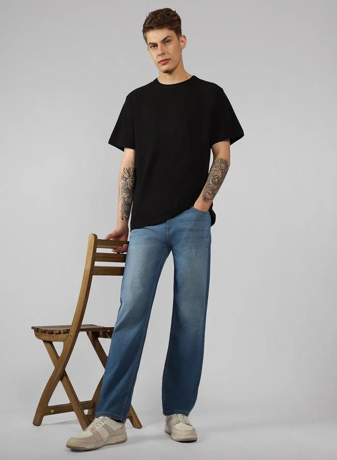 Dennis Lingo Mid Wash Relaxed Fit Jeans by Styli