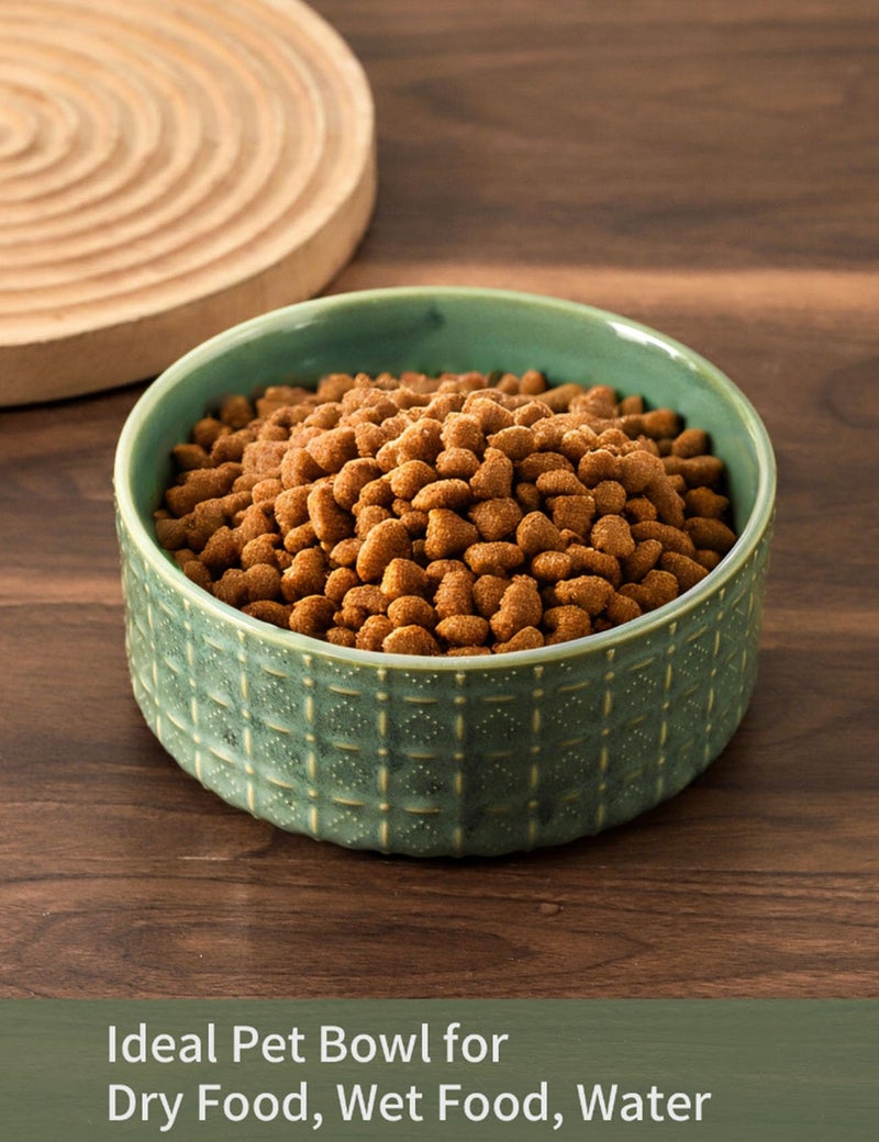 Seyatoo Ceramic Dog Bowl, 6.5 inch Pet Dog Food Bowl Water Bowls, Dogs Dish for Middle and Small Dogs, Puppy, Green - Image 3