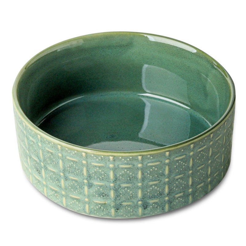 Seyatoo Ceramic Dog Bowl, 6.5 inch Pet Dog Food Bowl Water Bowls, Dogs Dish for Middle and Small Dogs, Puppy, Green - Image 1