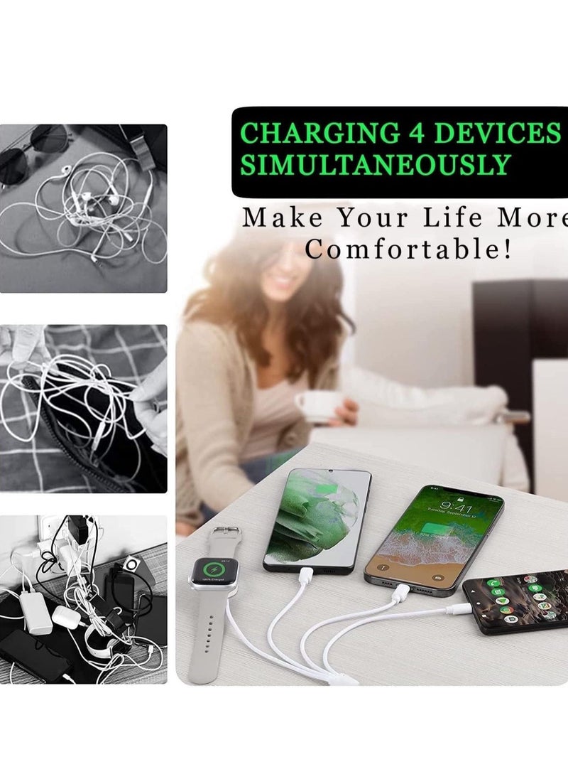 Excefore 4 in 1 Watch & Phone Charger Cable, Multi USB Charging Cable - Type C Cable, Fast Magnetic, Charging Cord Compatible with Apple Watch, iPhone, Galaxy, Pixel, Android, Watch  - Image 4
