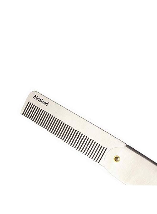Airisland Folding Beard Comb Stainless Steel Edc Wallet Comb Pocket Comb Antistatic Hair Comb Bread Mustache Comb For Man - Image 5