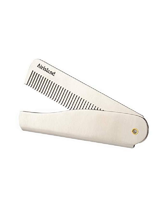 Airisland Folding Beard Comb Stainless Steel Edc Wallet Comb Pocket Comb Antistatic Hair Comb Bread Mustache Comb For Man - Image 1