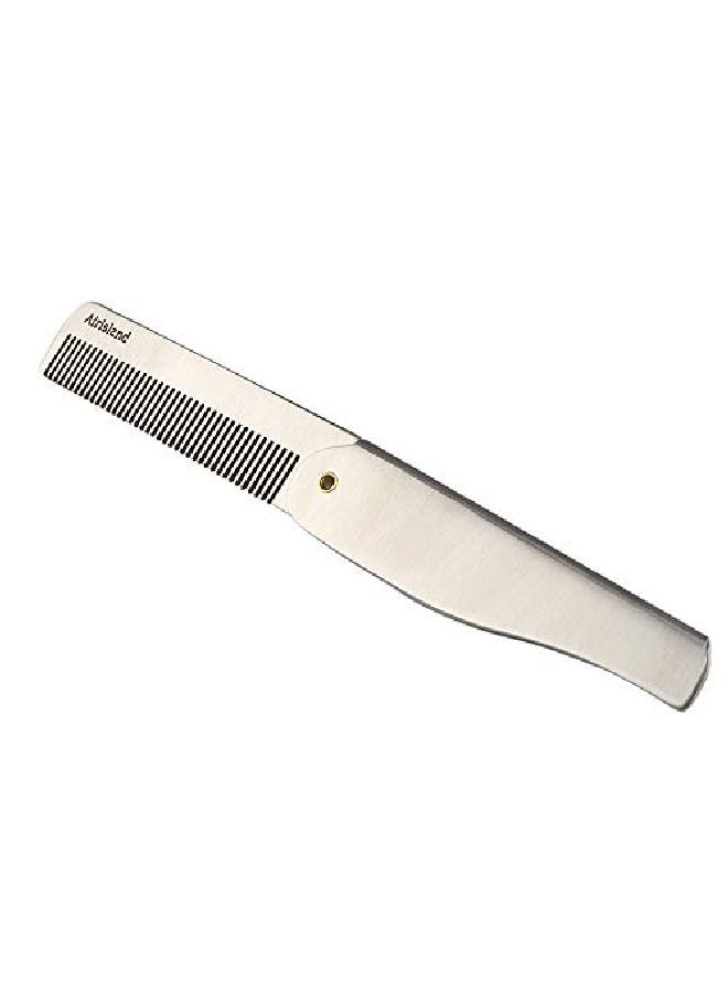 Airisland Folding Beard Comb Stainless Steel Edc Wallet Comb Pocket Comb Antistatic Hair Comb Bread Mustache Comb For Man - Image 3