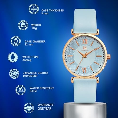 IIK COLLECTION Watches for Women Round Dial |Analogue Quartz Movemnet Ladies Watch|Long Battery Life|Leather Bracelet Strap|Buckle Lock Clasp Safety Watches for Girls - Image 4