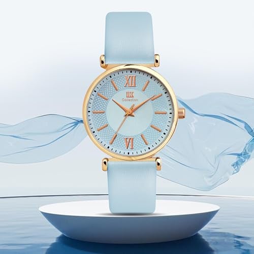 IIK COLLECTION Watches for Women Round Dial |Analogue Quartz Movemnet Ladies Watch|Long Battery Life|Leather Bracelet Strap|Buckle Lock Clasp Safety Watches for Girls - Image 2