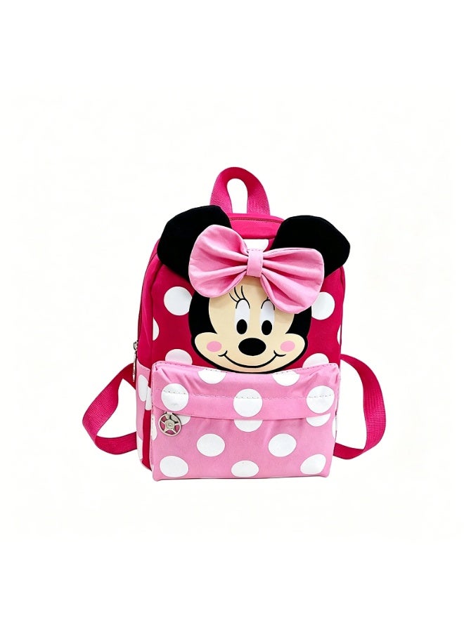 Cute Minnie Mouse backpack, cartoon plush Minnie character, lightweight with large capacity, casual travel and school bag, perfect for teens' everyday use - Image 1