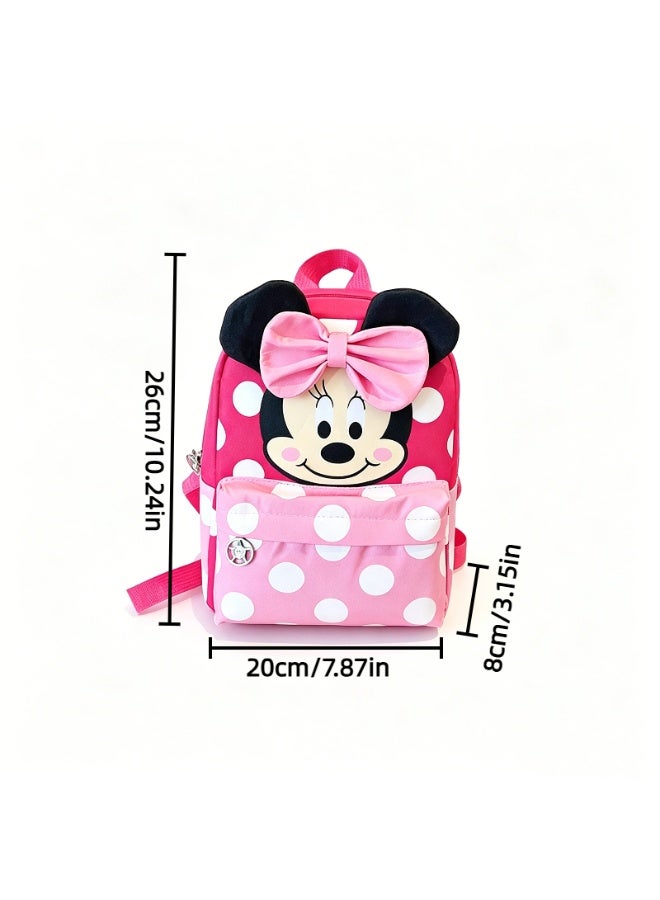 Cute Minnie Mouse backpack, cartoon plush Minnie character, lightweight with large capacity, casual travel and school bag, perfect for teens' everyday use - Image 2