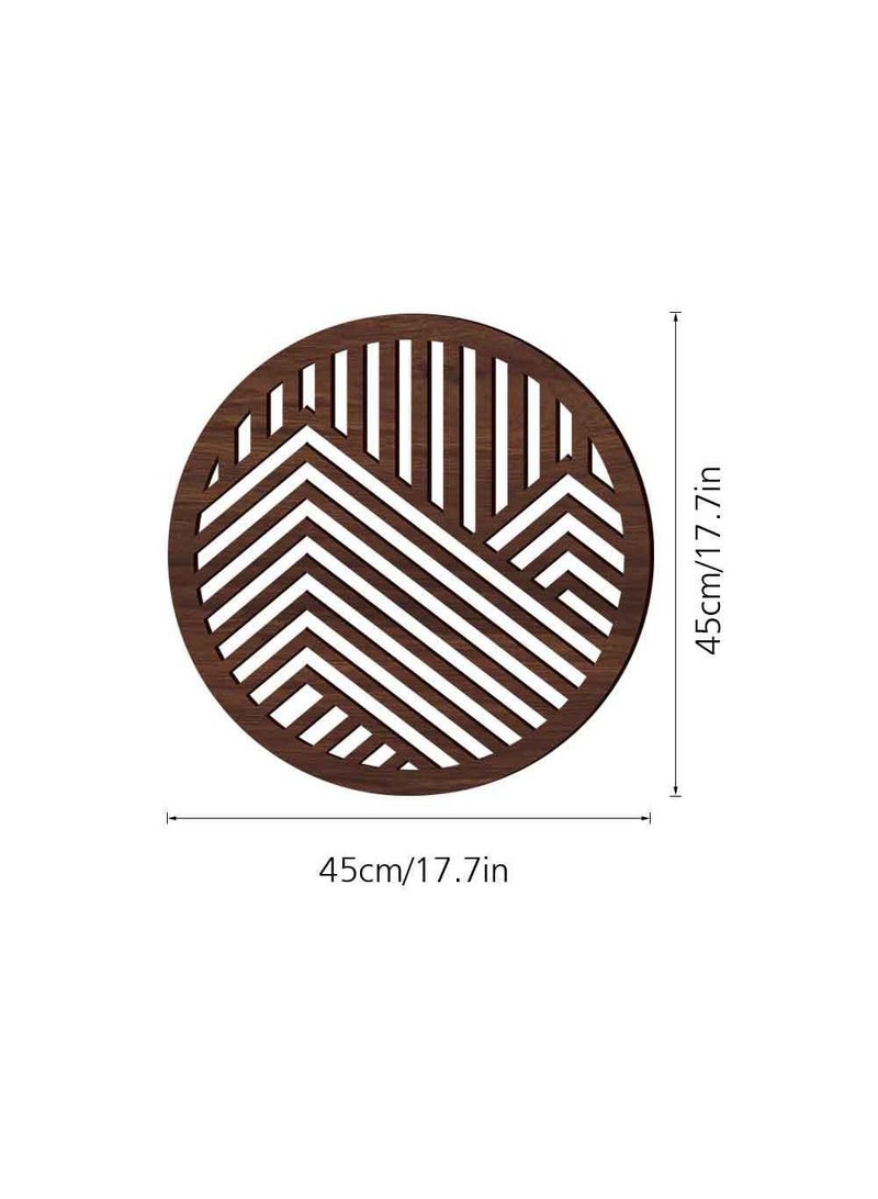 Creative three-dimensional hollowed out wooden circular wall stickers, home background wall decorations, wooden board diameter 45cm - Image 1