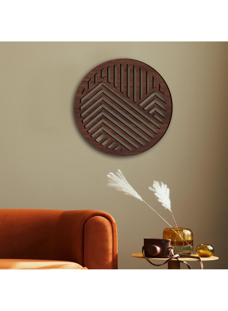 Creative three-dimensional hollowed out wooden circular wall stickers, home background wall decorations, wooden board diameter 45cm - Image 4