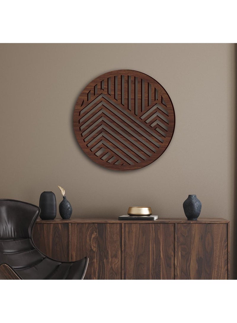 Creative three-dimensional hollowed out wooden circular wall stickers, home background wall decorations, wooden board diameter 45cm - Image 5