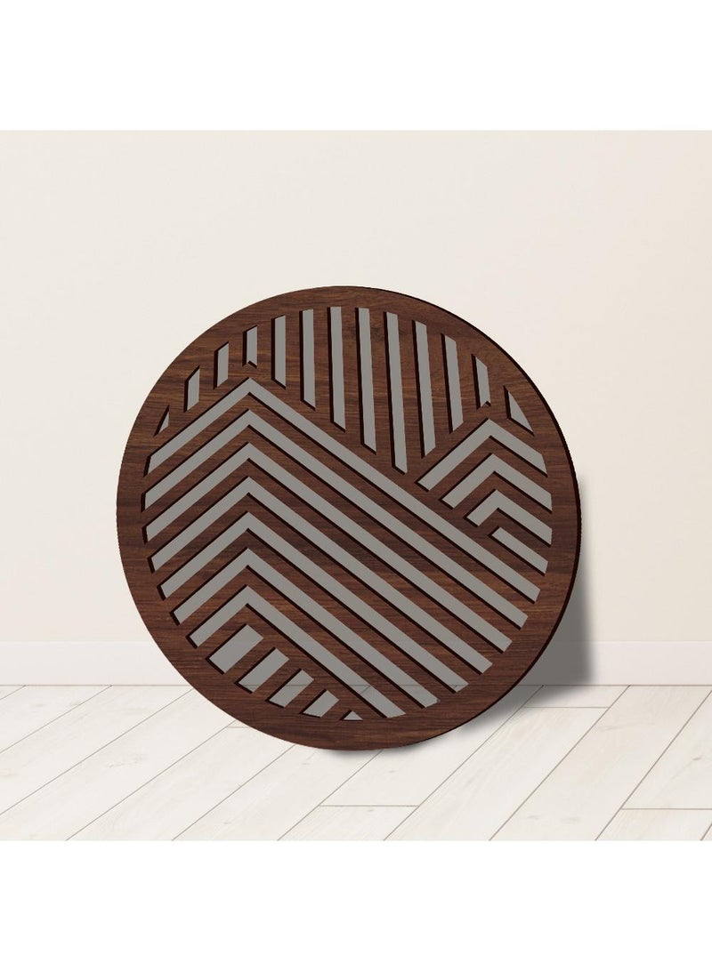 Creative three-dimensional hollowed out wooden circular wall stickers, home background wall decorations, wooden board diameter 45cm - Image 2