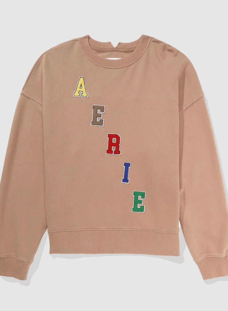 Aerie Graphic Crew Neck Sweatshirt