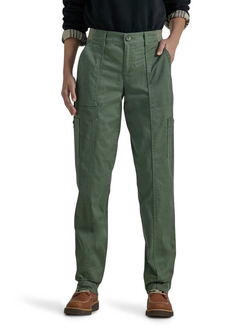 Lee Womens Ultra Lux Comfort with Flex-to-go Utility Pants, Olive Grove, 10 US - Image 1