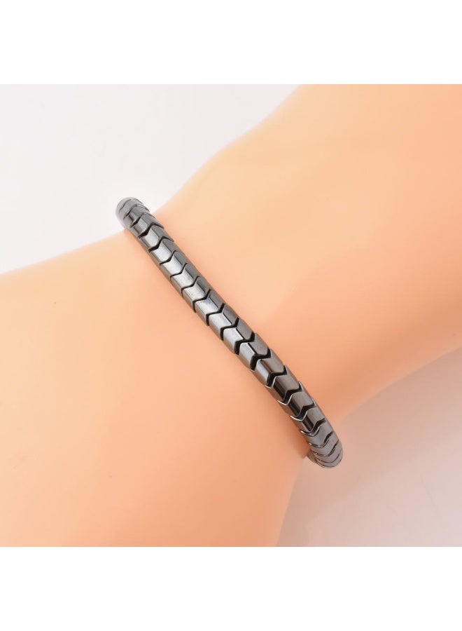 Toby Hematite Gemstone Wave Beads Bracelet – Elegant Unisex Bracelet - Image 4