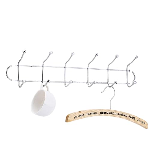 PRABODH Door Hanger for Cloth Hanging Stainless Steel No Drill Over The Door Hanger with 6 Hook for Home and Office Pack of 1 - Image 1