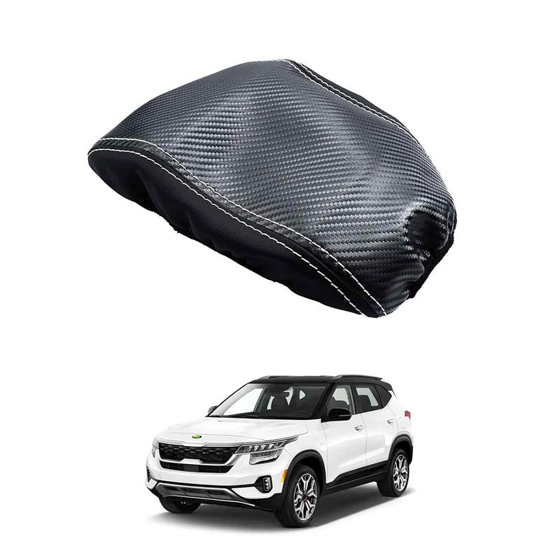 Autorder Center Console Cover for Kia Seltos 2021 2022 2023 2024 2025 Accessories Carbon Fiber Armrest Cover AntiScratch Middle Console Pad Leather Armrest Protector