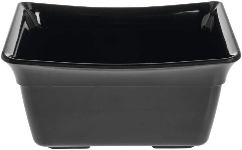 Hubert Curveware Pan Food Bar Pan 1/2 Size Black Melamine - 9 7/8" L x 12" W x 6" D - Image 1