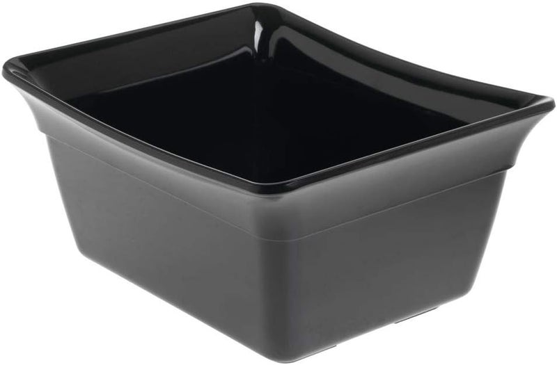 Hubert Curveware Pan Food Bar Pan 1/2 Size Black Melamine - 9 7/8" L x 12" W x 6" D - Image 2