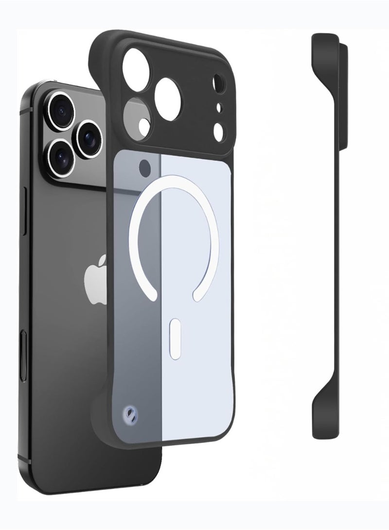 iPhone 17 Pro Max Magnetic Case Cover,Clear Matte Ultra-Thin Bumper Frameless Borderless Design,Full Camera Protection for Women Men - Image 1