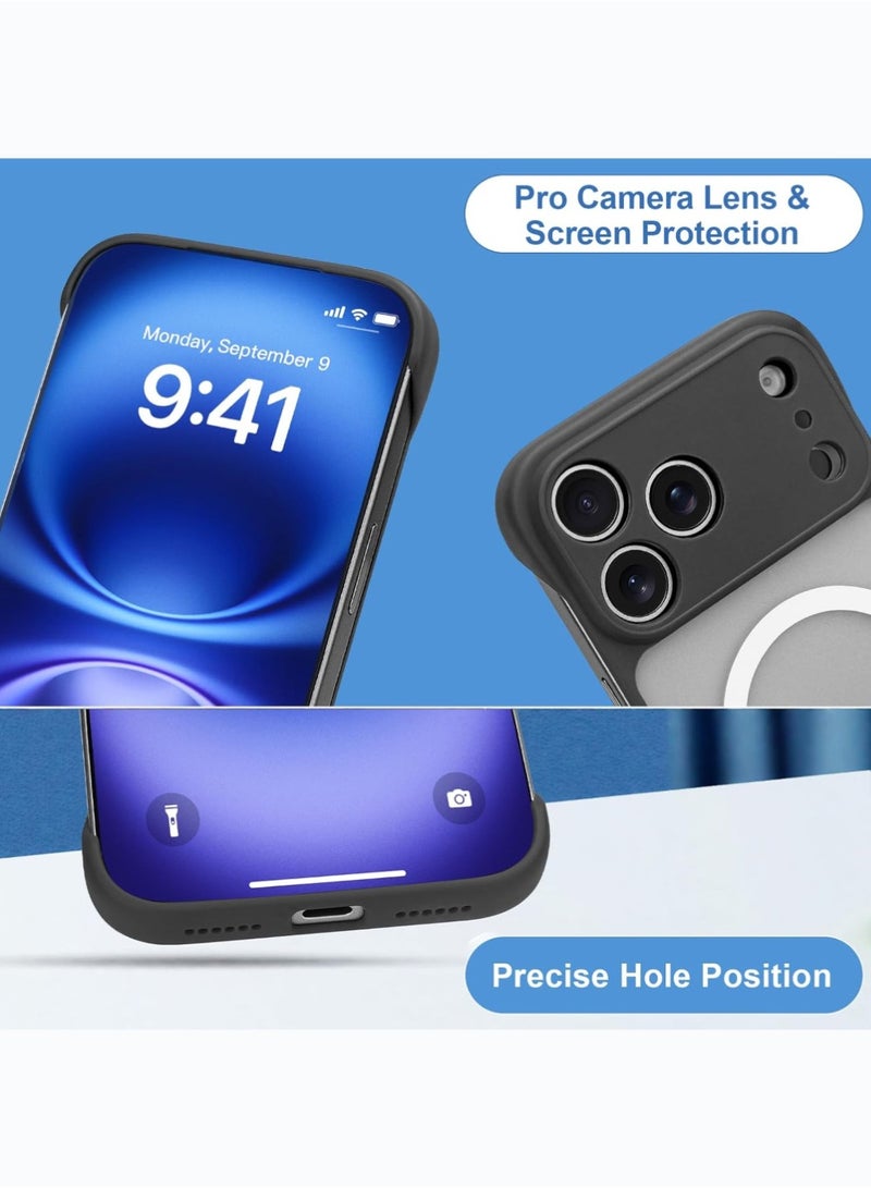 iPhone 17 Pro Max Magnetic Case Cover,Clear Matte Ultra-Thin Bumper Frameless Borderless Design,Full Camera Protection for Women Men - Image 5