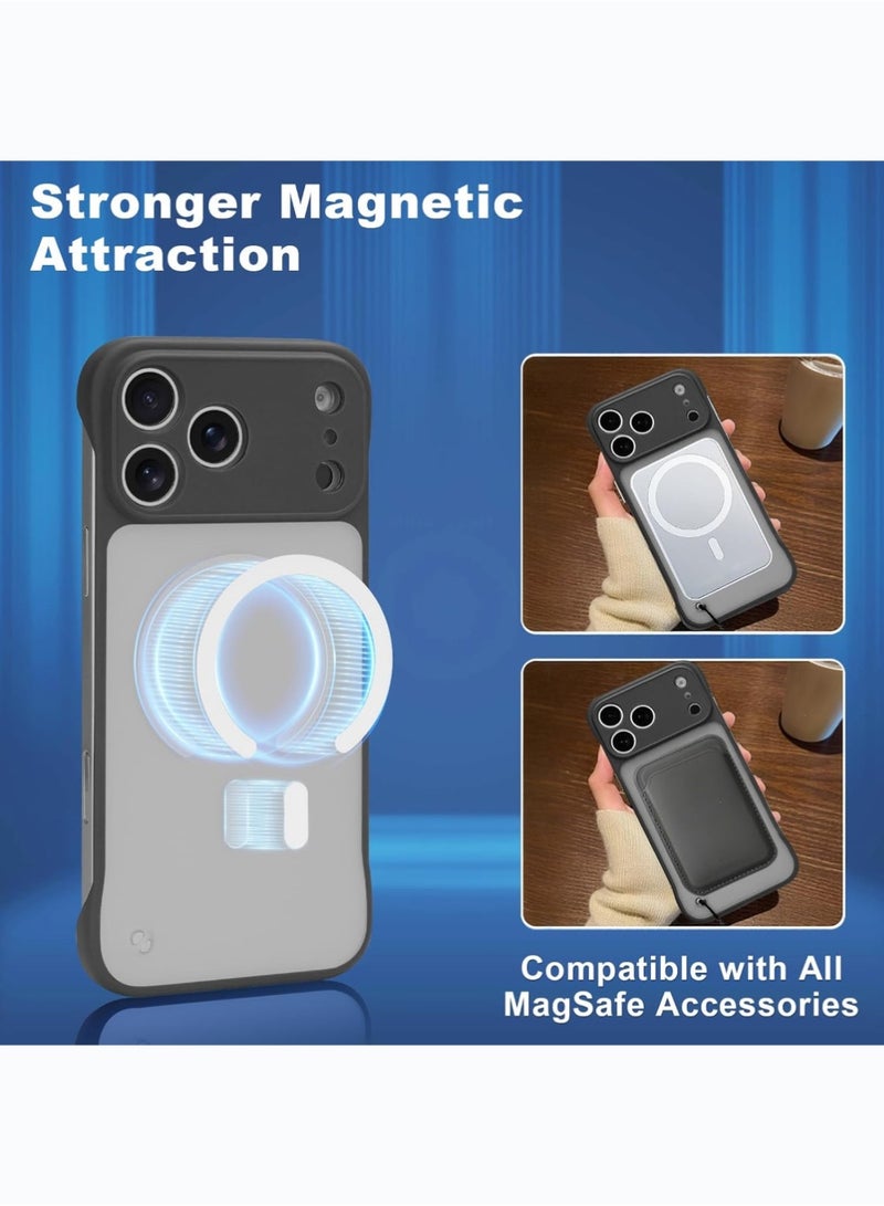 iPhone 17 Pro Max Magnetic Case Cover,Clear Matte Ultra-Thin Bumper Frameless Borderless Design,Full Camera Protection for Women Men - Image 4