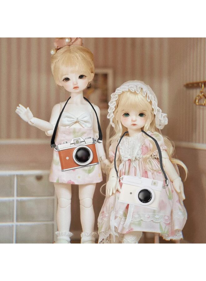 كاميرا مصغرة بمقياس ١:٤، دعامة كاميرا SLR صغيرة، زينة كاميرا صغيرة، طراز كاميرا عتيقة، كاميرا SLR رقمية، ملحقات ديكور صغيرة، أدوات تصوير (٣ قطع). - Image 3