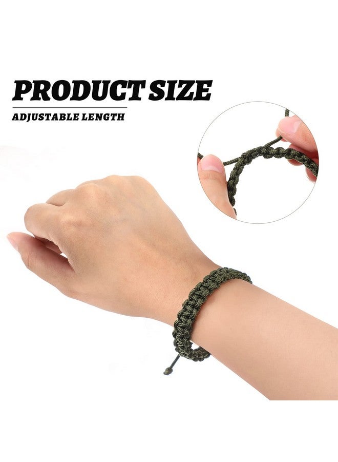 Inbagi Paracord Bracelet For Men Paracord Survivor Bracelets, Handmade Braided Bracelets, Adjustable, 2 Colors  - Image 3
