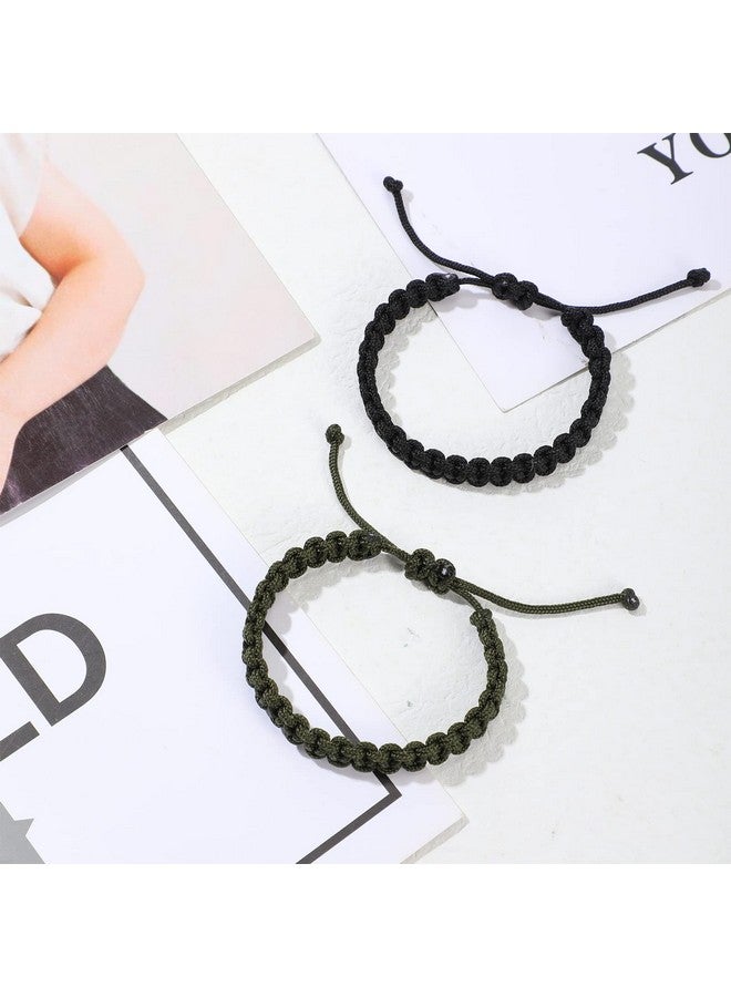 Inbagi Paracord Bracelet For Men Paracord Survivor Bracelets, Handmade Braided Bracelets, Adjustable, 2 Colors  - Image 4