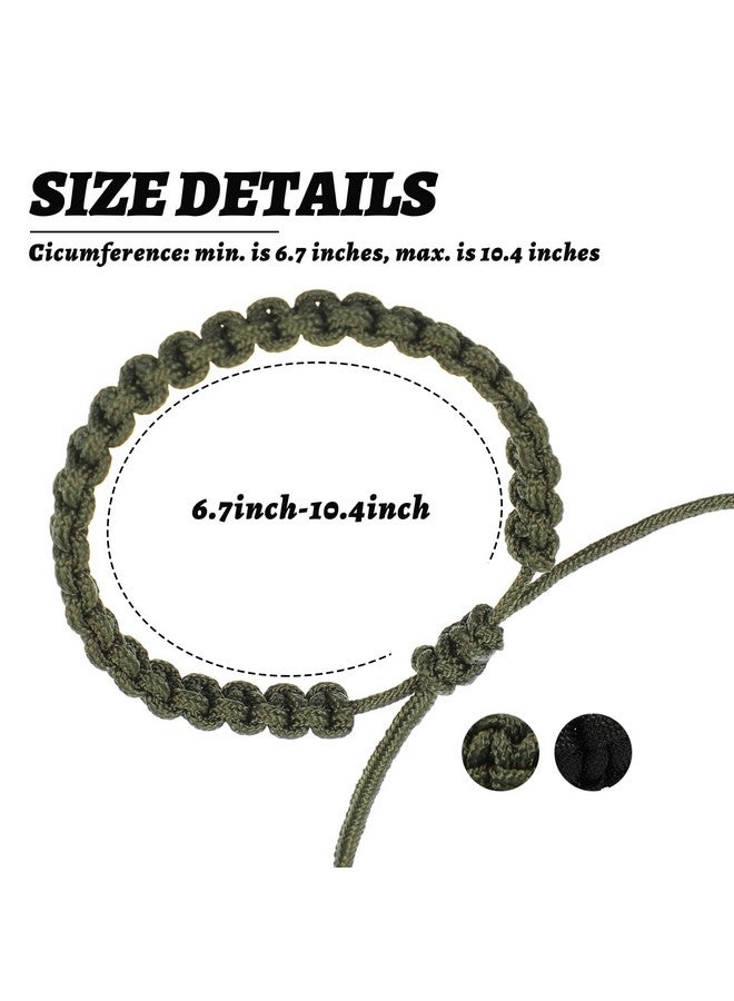 Inbagi Paracord Bracelet For Men Paracord Survivor Bracelets, Handmade Braided Bracelets, Adjustable, 2 Colors  - Image 2