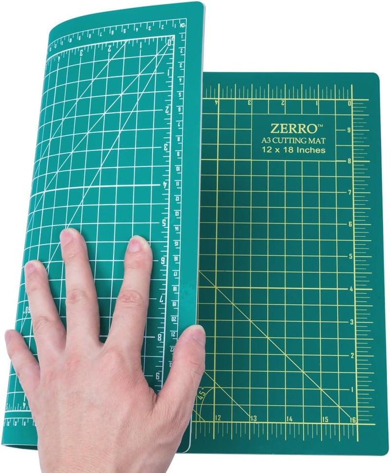ZERRO Self Healing Cutting Mat 12" x 18" Double Sided No-Slip Rotary Cutting Sewing Mat Durable 5 Layers PVC Cutting Board (A3)… - Image 1
