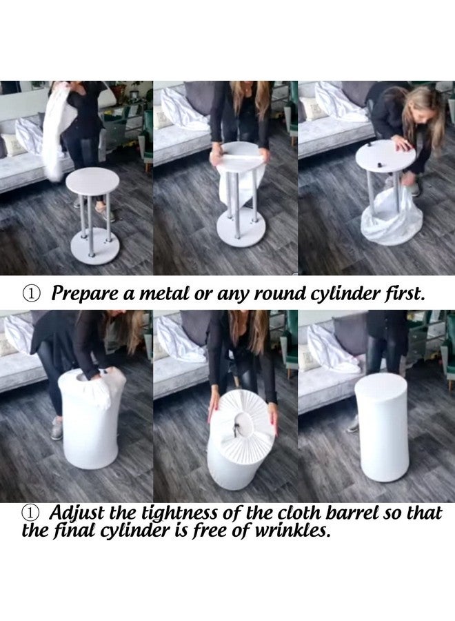 FiVan White Cylinder Cover for Baby Birthday Party Newborn Baby Shower Baptism Communion Christening Elastic Plinth Cover Decoration Pedestal Cover - Image 3