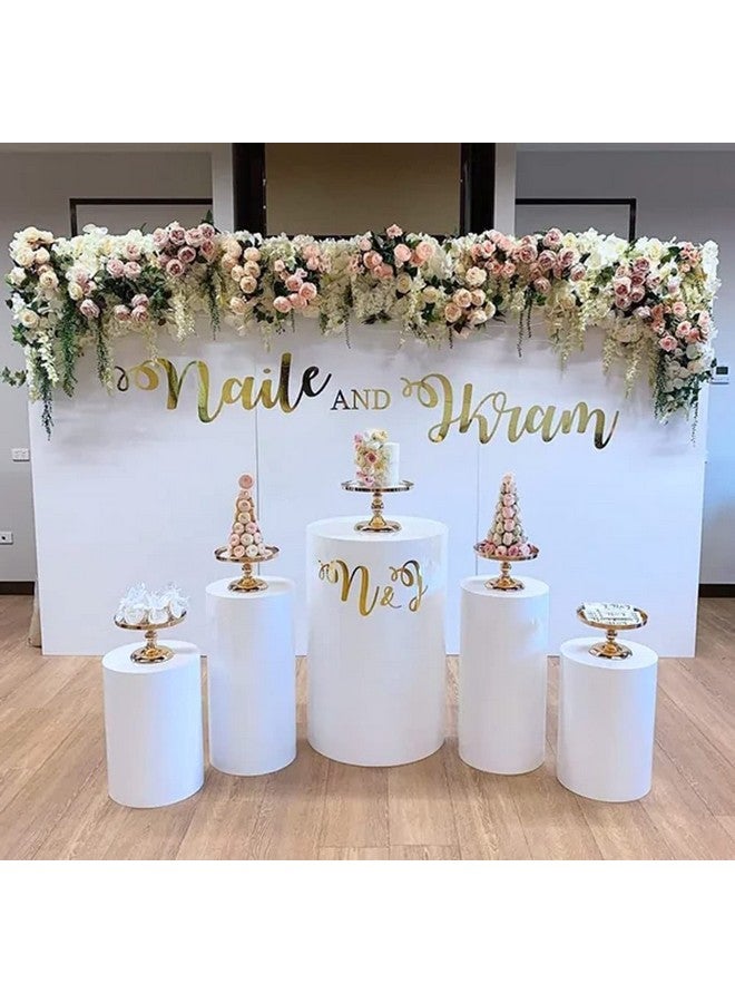 FiVan White Cylinder Cover for Baby Birthday Party Newborn Baby Shower Baptism Communion Christening Elastic Plinth Cover Decoration Pedestal Cover - Image 5