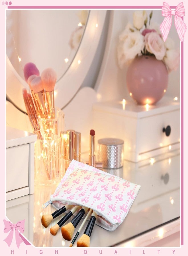 Kacctyen 16 Pack Coquette Makeup Bag Pink Bow Cherry Cosmetic Bag for Women Girly Wedding Aesthetic Pouch Lovely Heart Strawberry Preppy Pouch Zipper Gift for Coquette Birthday Party Favor Supplies - Image 4