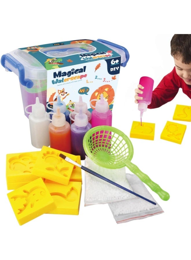 حديقة الألعاب مجموعة ألعاب خرز المناظر المائية السحرية - مجموعة صنع حيوانات البحر الهلامية بنفسك مع صندوق تخزين، وألعاب صندوق حسية للأطفال من سن 3 سنوات فما فوق، وأنشطة تعليمية وهدية للحفلات - Image 1