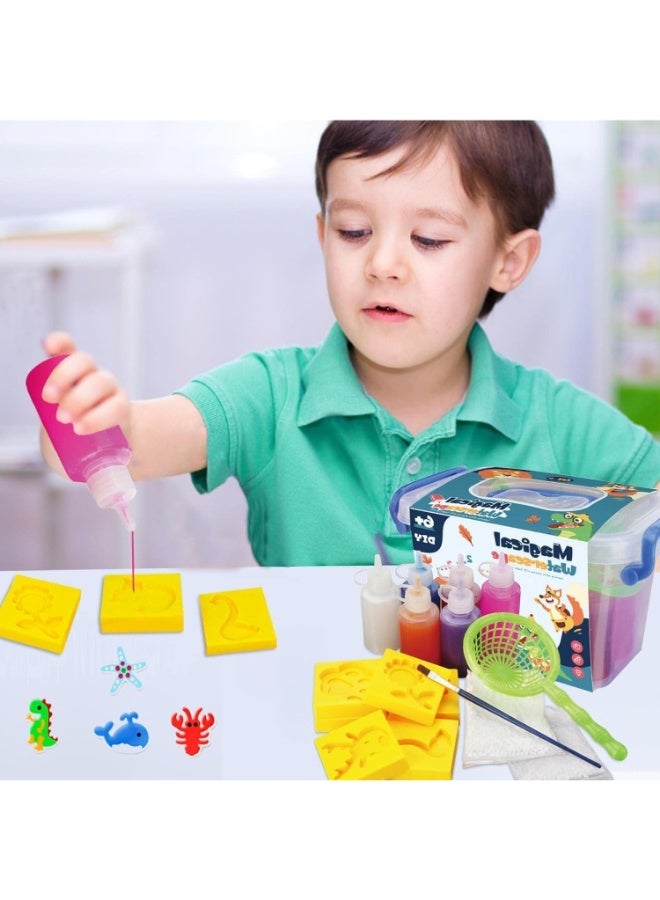 حديقة الألعاب مجموعة ألعاب خرز المناظر المائية السحرية - مجموعة صنع حيوانات البحر الهلامية بنفسك مع صندوق تخزين، وألعاب صندوق حسية للأطفال من سن 3 سنوات فما فوق، وأنشطة تعليمية وهدية للحفلات - Image 5