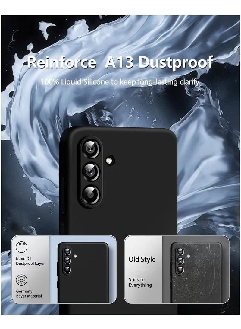 TIGER 3-in-1 Case for Samsung Galaxy A13 5G – Liquid Silicone Slim Shockproof Protective Phone Case with 2 Pack Screen Protector & Camera Protection | Microfiber Lining, Soft & Durable Black Cover for Ultimate Protection - Image 4