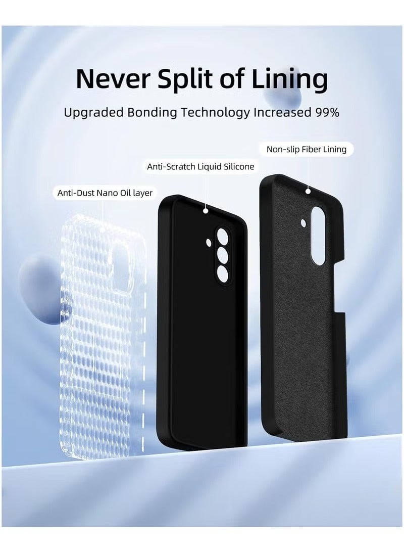 TIGER 3-in-1 Case for Samsung Galaxy A13 5G – Liquid Silicone Slim Shockproof Protective Phone Case with 2 Pack Screen Protector & Camera Protection | Microfiber Lining, Soft & Durable Black Cover for Ultimate Protection - Image 3