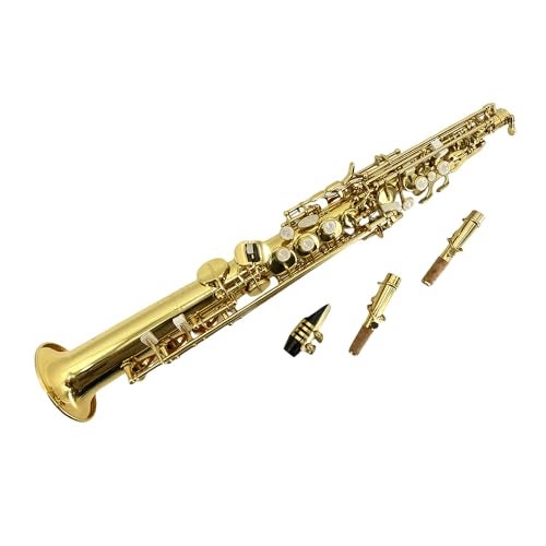 YoungMonic Bb Soprano Saxophone Straight Gold Sax Instruments for Beginners Students with Mouthpiece Carrying Case Straps 10Reeds (gold) - Image 4