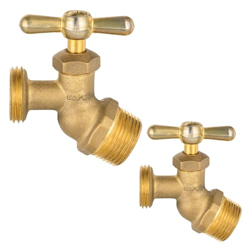 EFIELD 2Pack 12 MIP Inlet 34 MHT Brass NoKink Hose Bibb Garden Hose Faucet for All Purpose No Lead BrassBIBCOCK0122PCS - Image 1