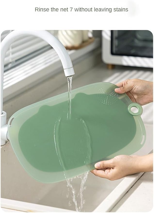 Agabani Cute Bear Cartoon Chopping Board – BPA-Free, Food-Grade PP Material, Non-Slip & Lightweight Cutting Board for Kids & Adults – Scratch-Resistant & Easy to Clean Kitchen Accessory (34 CM_Green) - Image 4