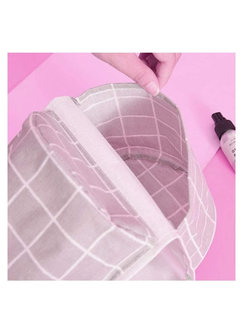 Royal Polar RoyalPolar 3Pcs Wall Hanging Storage Bag Premium Waterproof Linen Fabric Over The Door Closet Organizer, Hanging Storage Pouches with 3 Pockets for Bedroom Bathroom Living Room Home Decor Lattice  - Image 4