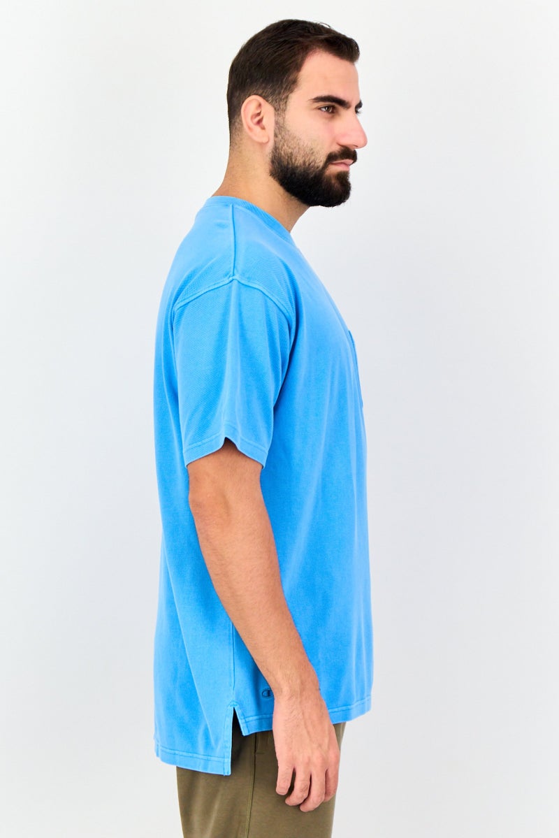 Champion تي شيرت رياضي للرجال بأكمام قصيرة مناسب في الهواء الطلق، أزرق - Image 4