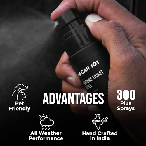 CAR101 Black Vanilla Premium Car Perfume 35ml with Wooden Dangler | 300 + Sprays |Fine Fragrance Car Air Freshener|Car Accessory Interior|Luxury Air Freshener for Accessories & Dashboard - Image 5