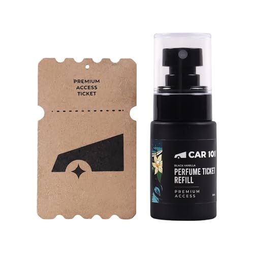 CAR101 Black Vanilla Premium Car Perfume 35ml with Wooden Dangler | 300 + Sprays |Fine Fragrance Car Air Freshener|Car Accessory Interior|Luxury Air Freshener for Accessories & Dashboard - Image 1