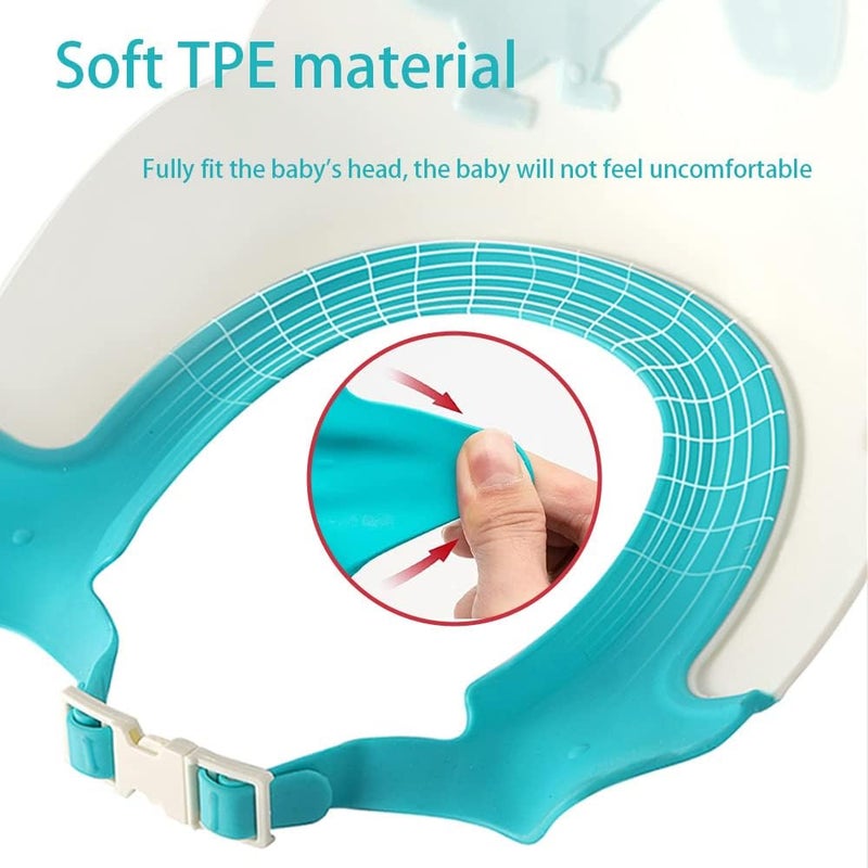 Thcbme Baby Shower Cap Shield Shower Cap for Kids Visor Hat for Eye and Ear Protection for 09 Years Old ChildrenCute DinosaurCrocodileHippo shape Makes the Baby Bath More Fun Dinosaur Blue - Image 5