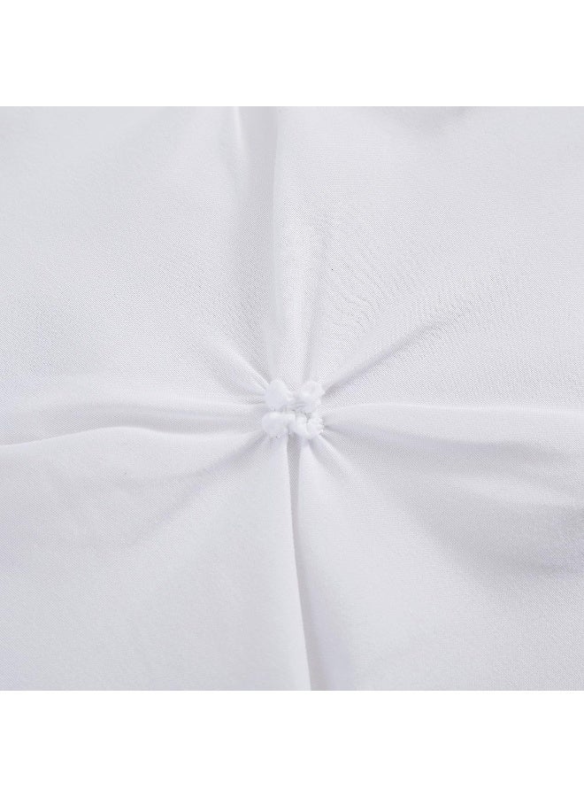 Vaulia Lightweight Microfiber Decorative Pillow Shams Pinch Pleat Design Standard Size 20x26 White Color 2Pack - Image 3