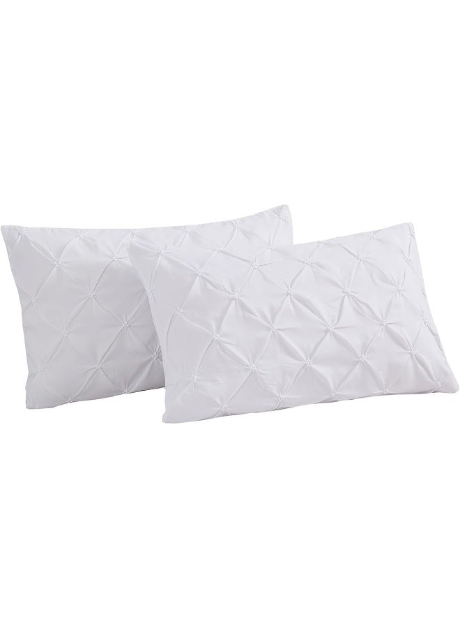 Vaulia Lightweight Microfiber Decorative Pillow Shams Pinch Pleat Design Standard Size 20x26 White Color 2Pack - Image 5