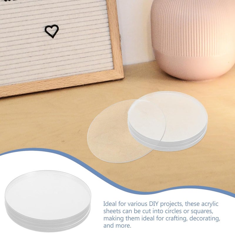 2mm Thick 10cm Acrylic Plastic Circles 10Pcs for DIY Crafts Cake Holder Display Base - Image 4